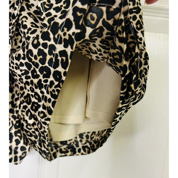 Mi Ami Women's Leopard Relaxed Fit Shorts Tie Front Belted Zip Back Size Small - Picture 5 of 9